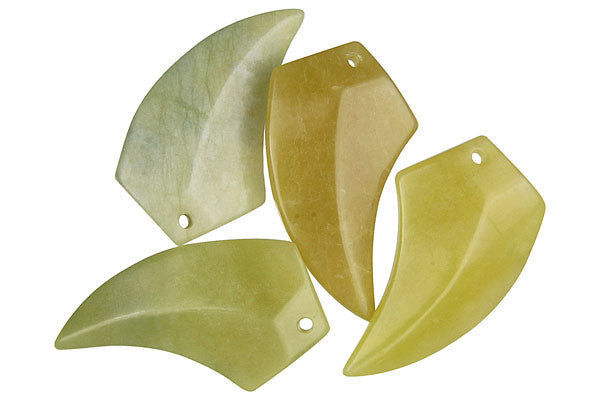 Olive "Jade" (Light) Eagle Beak - 28x50mm - Piece - unbranded Olive Jade pendant for jewelry making