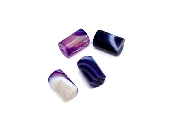 Agate Beads - Amethyst) Faceted Tube - 8x13mm - 16-inch - unbranded beads for jewelry making