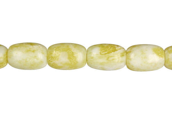 Lemon Jade Beads - Drum - 10x14mm - 16-inch - unbranded beads for jewelry making