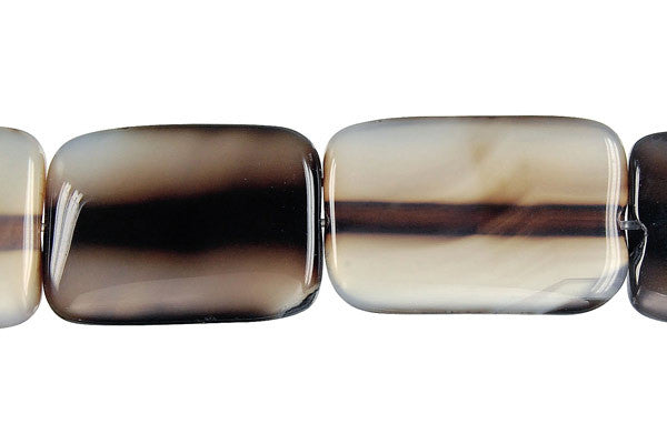 Opalite Onyx Beads - Flat Rectangle - 18x25mm - 16-inch - unbranded beads for jewelry making