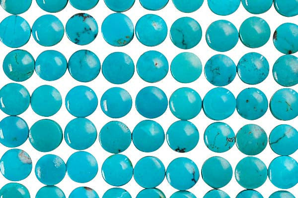 Turquoise (Stabilized) Coin Cabachon - 6x6mm - Pack of 10 - unbranded Turquoise (Stabilized) pendant for jewelry making