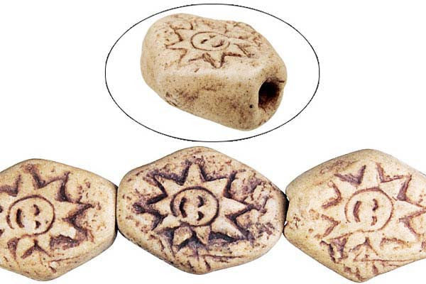 Poly Clay Beads - Diamond (7068) - 15x20mm - 16-inch - unbranded beads for jewelry making