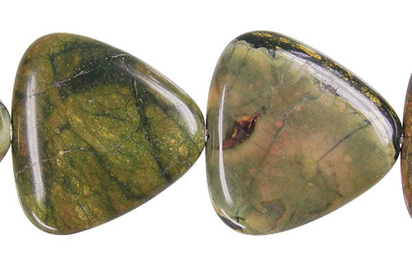Rhyolite Beads - Triangle - 24x24mm - 16-inch - unbranded beads for jewelry making