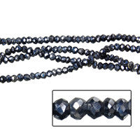 Spainal Beads - Black Spainal Faceted Rondelle - 2x3mm - 14-inch - unbranded beads for jewelry making