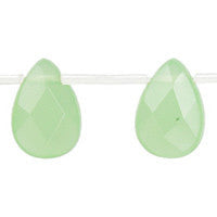 Green Jade Quartz Glass Beads - Light Green Jade Quartz Faceted Flat Briolette - 18x25mm - 8-inch - unbranded beads for jewelry making