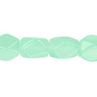 Green Amazonite Quartz Glass Beads - Faceted Nugget - 12x16mm - 16-inch - unbranded beads for jewelry making