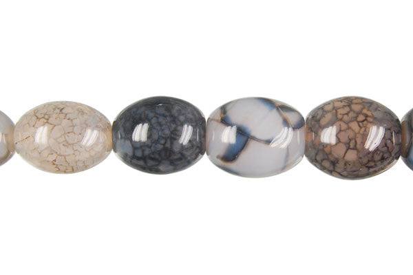 Dragon Vein Agate Beads - Black) Drum - 15x18mm - 14-15-inch - unbranded beads for jewelry making