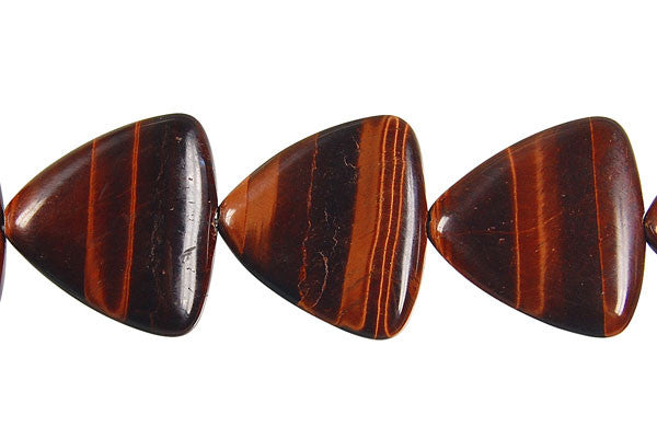 Red Tiger's Eye Beads - Red Tiger Eye Triangle - 20x20mm - 16-inch - unbranded beads for jewelry making