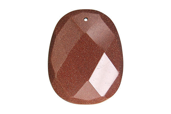 Gold Stone Faceted Pillow - 35x45mm - Piece - unbranded Gold Stone pendant for jewelry making
