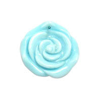 Turquoise Quartz Glass Pendants: Rose - 1 Style