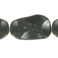 Olive Jade Beads - Dark) Wavy Irregular - 30x35mm - 16-inch - unbranded beads for jewelry making