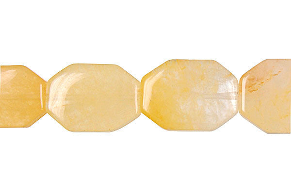 Yellow Jade Beads - Octagon - 15x20mm - 16-inch - unbranded beads for jewelry making