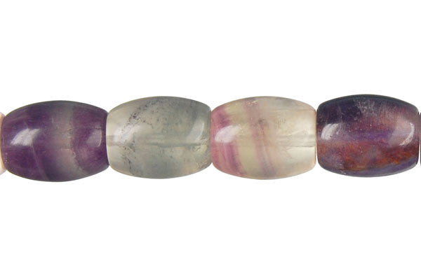 Fluorite Beads - Drum - 10x12mm - 16-inch - unbranded beads for jewelry making