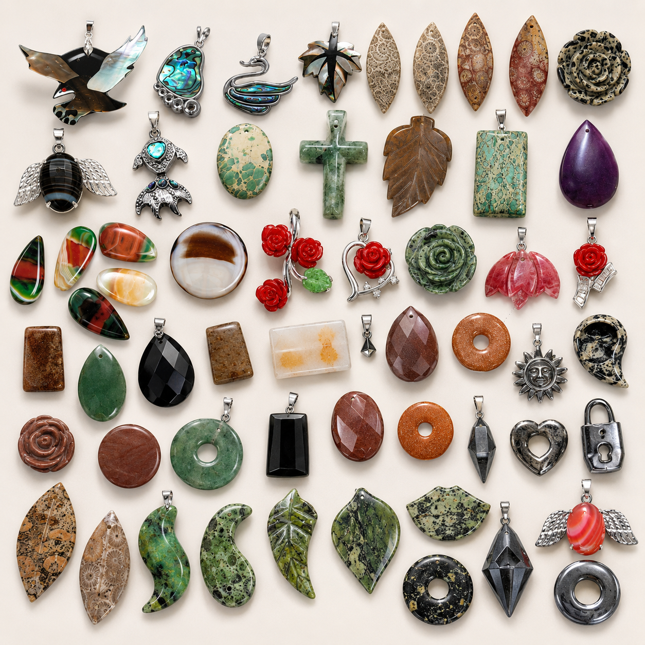 110 types of gemstone Pendants