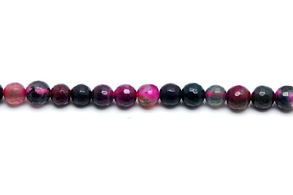 Agate Beads - Purple) Faceted Round - 6mm - 16-inch - unbranded beads for jewelry making