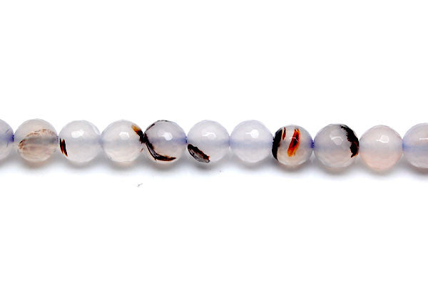 Agate Beads - Natural) Faceted Round - 8mm - 16-inch - unbranded beads for jewelry making