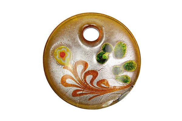 Lampwork Art Glass Coin Pendants - 14 Styles