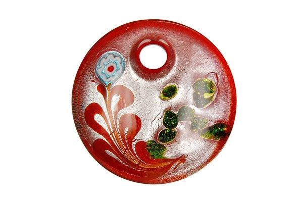 Lampwork Art Glass Coin Pendants - 14 Styles