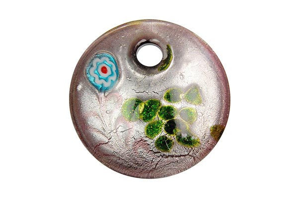 Lampwork Art Glass Coin Pendants - 14 Styles