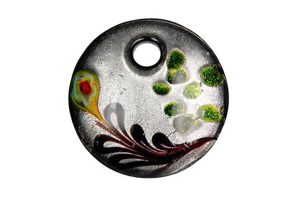 Lampwork Art Glass Coin Pendants - 14 Styles