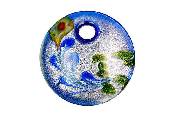 Lampwork Art Glass Coin Pendants - 14 Styles
