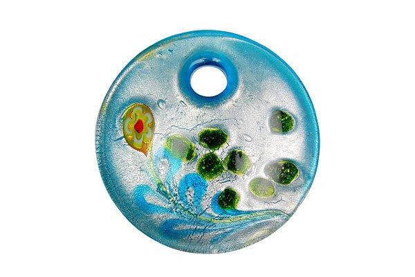 Lampwork Art Glass Coin Pendants - 14 Styles