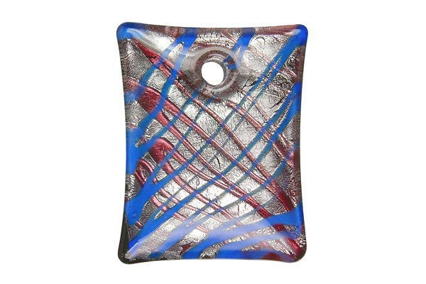 Lampwork Art Glass Flat Rectangle Pendants - 6 Styles