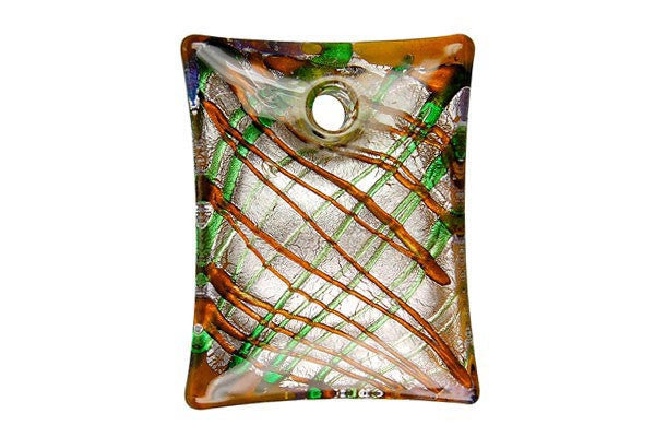 Lampwork Art Glass Flat Rectangle Pendants - 6 Styles