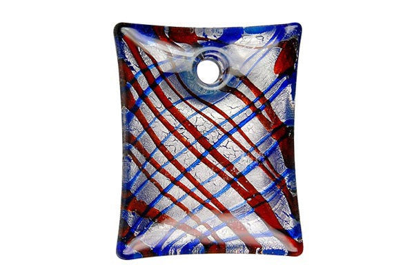 Lampwork Art Glass Flat Rectangle Pendants - 6 Styles