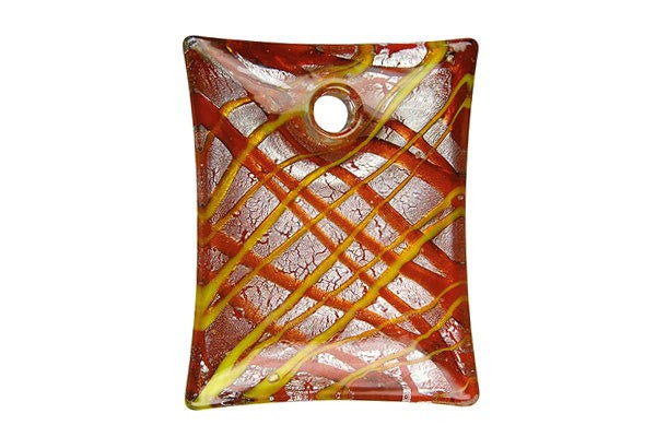 Lampwork Art Glass Flat Rectangle Pendants - 6 Styles
