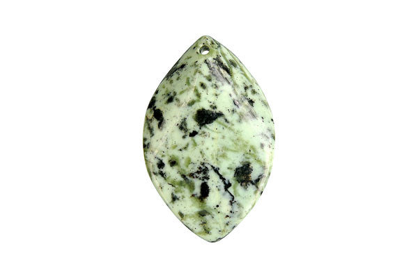 Green Zebra Wavy Briolette - 25x40mm - Piece - unbranded Green Zebra pendant for jewelry making