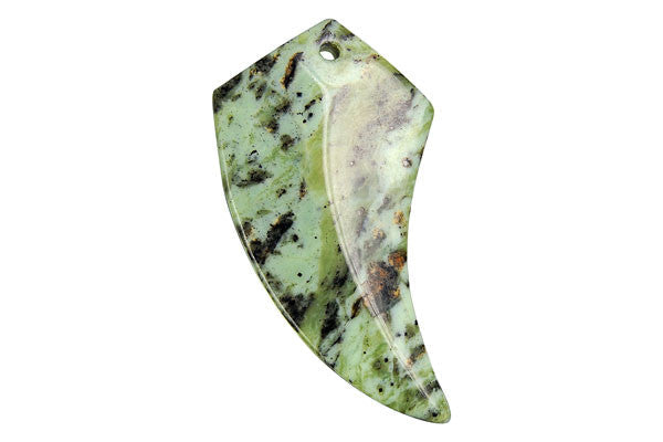 Green Zebra Eagle Beak - 28x50mm - Piece - unbranded Green Zebra pendant for jewelry making