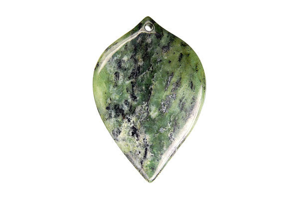 Green Zebra Heart Leaf - 30x45mm - Piece - unbranded Green Zebra pendant for jewelry making
