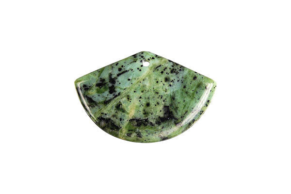 Green Zebra Fan - 25x40mm - Piece - unbranded Green Zebra pendant for jewelry making