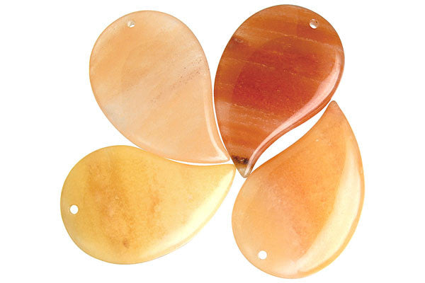 Peach Aventurine Comma - 25x40mm - Piece - unbranded Peach Aventurine pendant for jewelry making