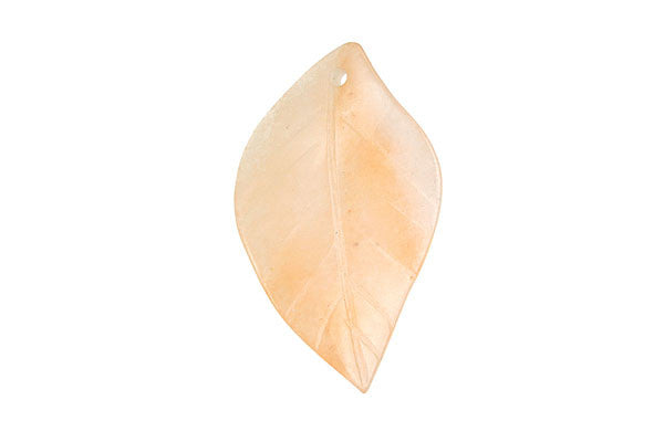 Peach Aventurine Twisted Leaf - 25x45mm - Piece - unbranded Peach Aventurine pendant for jewelry making