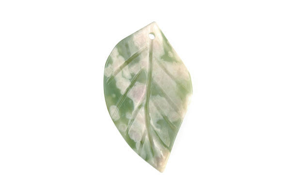 Peace Stone Twisted Leaf - 25x45mm - Piece - unbranded Peace Stone pendant for jewelry making