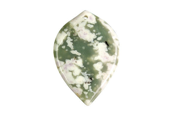Peace Stone Heart Leaf - 30x45mm - Piece - unbranded Peace Stone pendant for jewelry making
