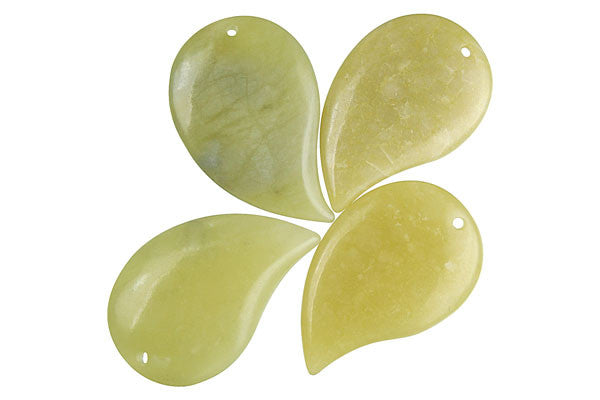 Olive "Jade" (Light) Comma - 25x40mm - Piece - unbranded Olive Jade pendant for jewelry making