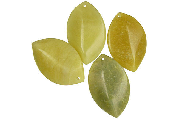 Olive "Jade" (Light) Wavy Briolette - 25x40mm - Piece - unbranded Olive Jade pendant for jewelry making
