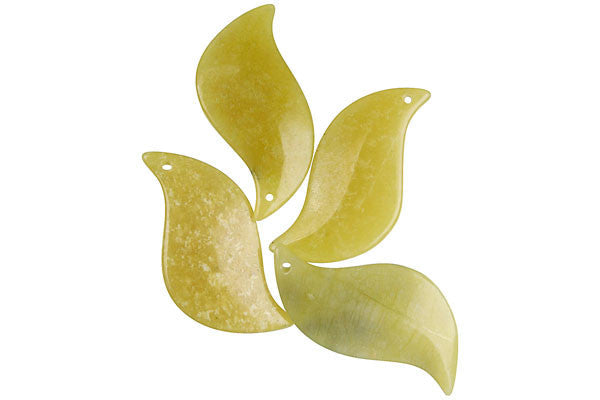 Olive "Jade" (Light) Leaf - 25x45mm - Piece - unbranded Olive Jade pendant for jewelry making