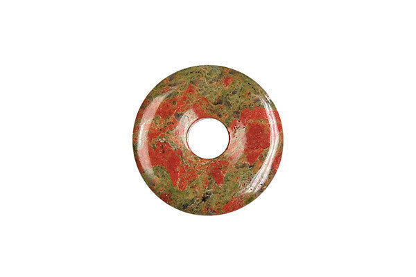 Unakite (Brazil) Donut - 25mm - Piece - unbranded Unakite (Brazil) pendant for jewelry making