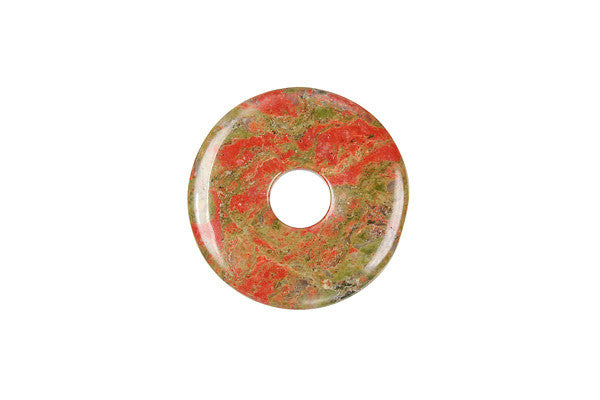 Unakite (Brazil) Donut - 30mm - Piece - unbranded Unakite (Brazil) pendant for jewelry making