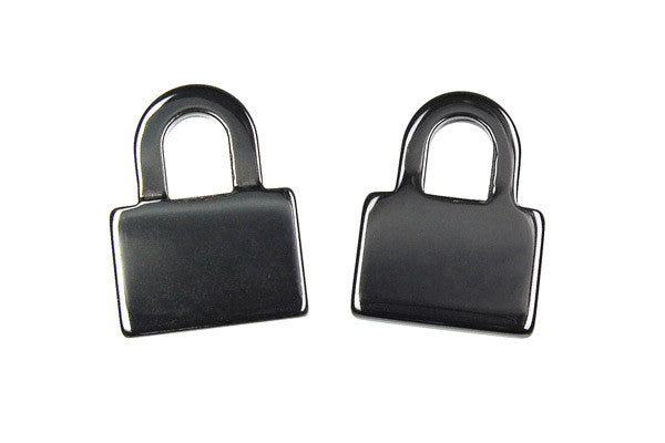 Hematite Lock - 18x25mm - Pack of 2 - unbranded Hematite pendant for jewelry making
