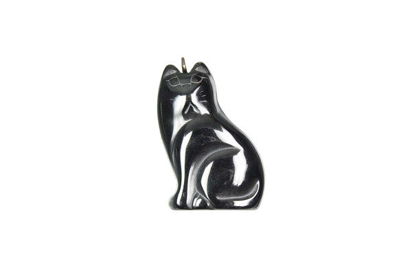 Hematite Cat - 20x30mm - Piece - unbranded Hematite pendant for jewelry making