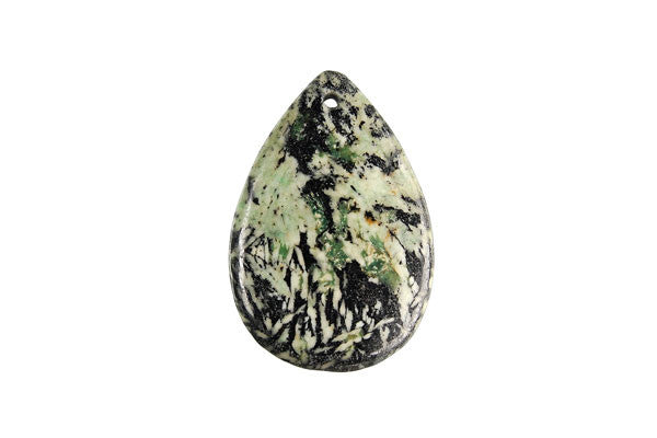 Fireworks Jasper Flat Briolette - 25x38mm - Piece - unbranded Fireworks Jasper pendant for jewelry making