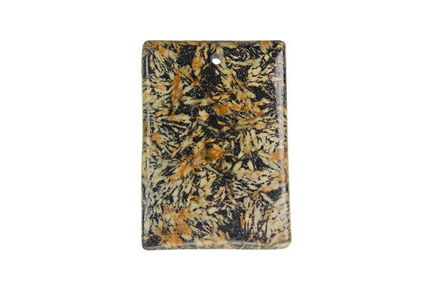 Fireworks Jasper Flat Rectangle - 28x40mm - Piece - unbranded Fireworks Jasper pendant for jewelry making