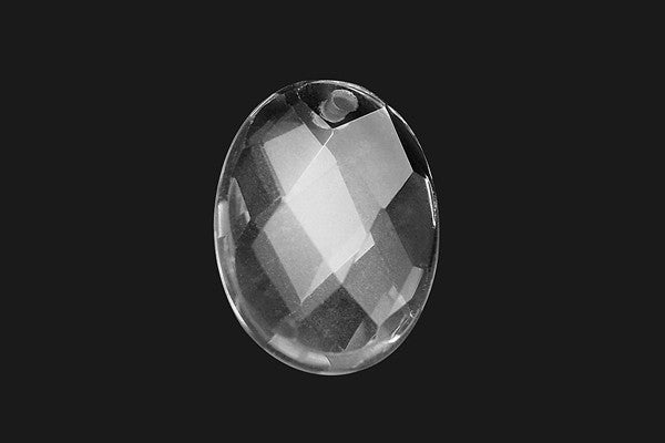 Rock Crystal (A) Faceted Flat Oval - 18x25mm - Piece - unbranded Rock Crystal pendant for jewelry making