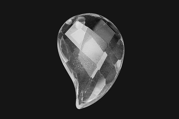 Rock Crystal (B) Faceted Comma - 20x30mm - Piece - unbranded Rock Crystal pendant for jewelry making