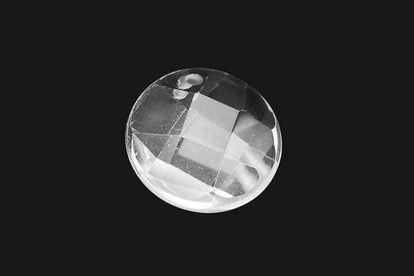 Rock Crystal (A) Faceted Coin - 20x20mm - Piece - unbranded Rock Crystal pendant for jewelry making